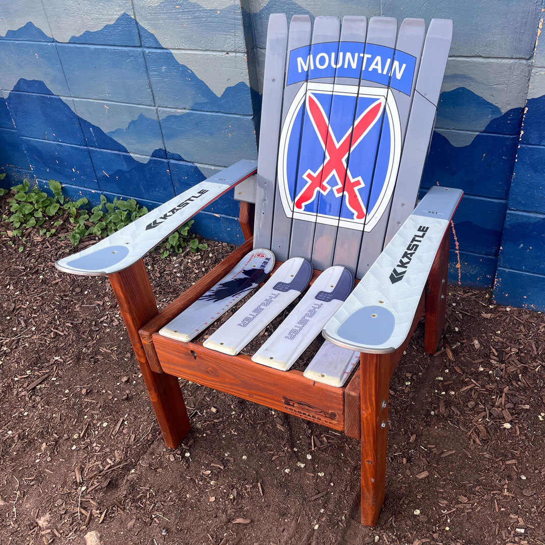 Compact Hand Painted Ski/Snowboard Chair | Colorado Ski Furniture