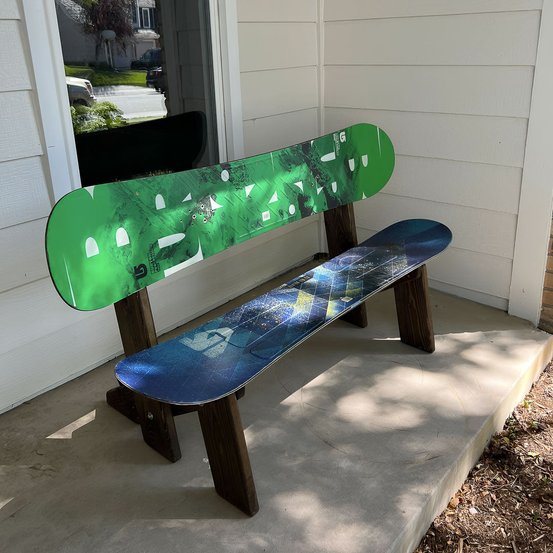 Double Ski/Snowboard Bench with Back
