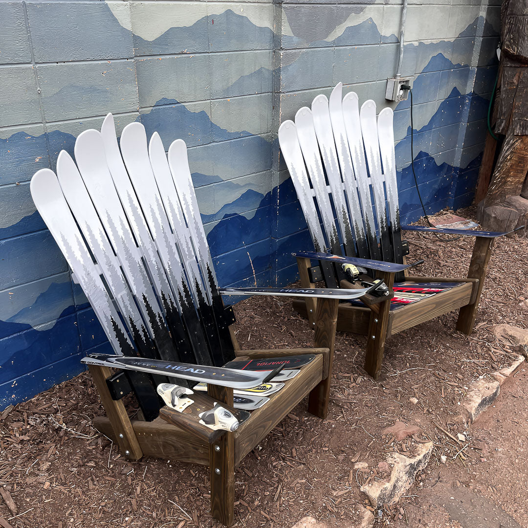 Traditional Low Hand Painted Ski/Snowboard Chair | Colorado Ski